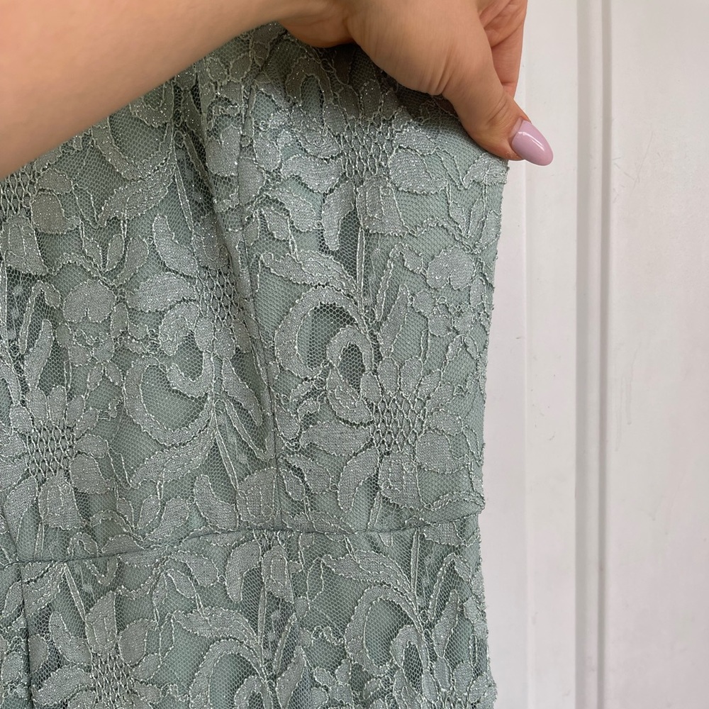Beautiful sage sparkly lace maxi prom dress - Picture 9 of 16